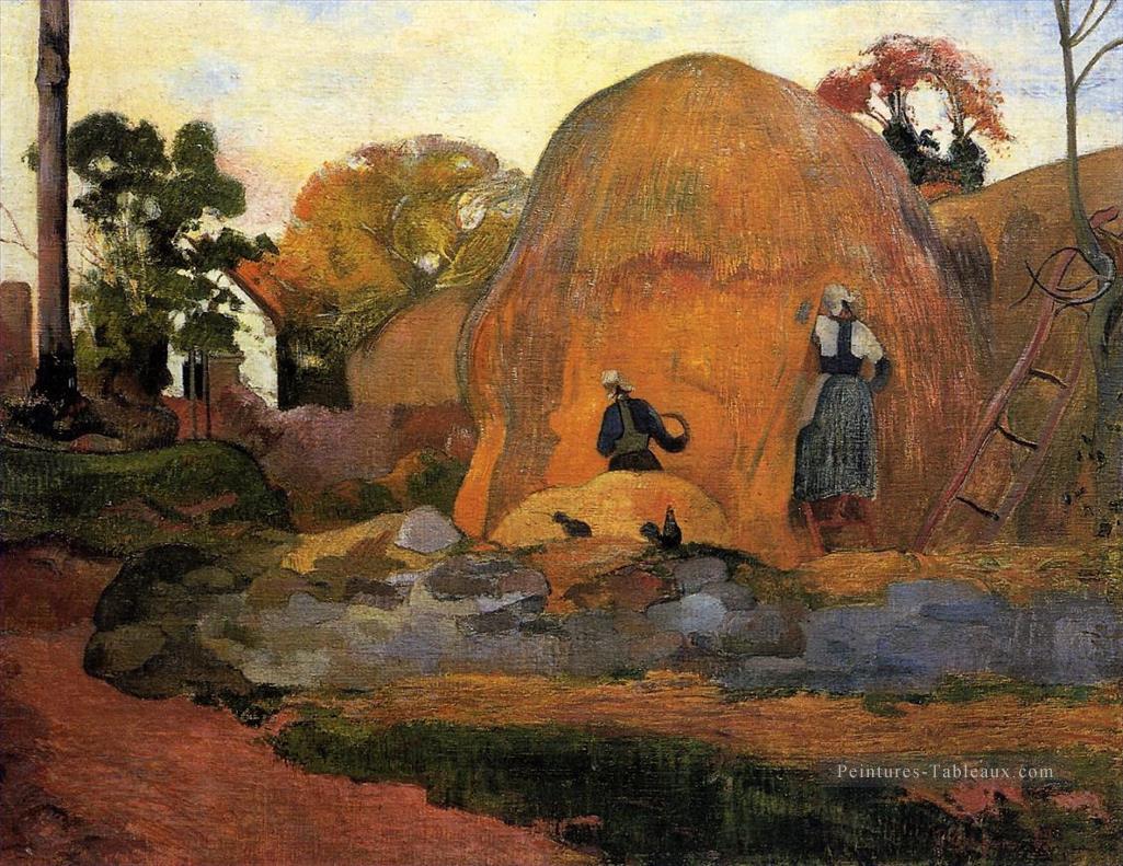 Jaune Hay Ricks Fair Récolte postimpressionnisme Primitivisme Paul Gauguin Peintures à l'huile